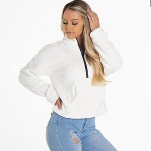 NVGTN White Full Length Teddy Fleece